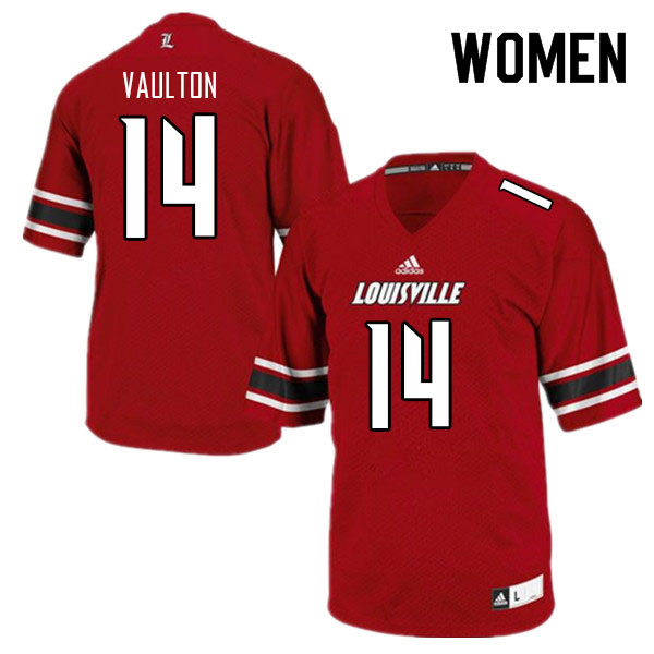 Women #14 Sam Vaulton Louisville Cardinals College Football Jerseys Sale-Red - Click Image to Close
